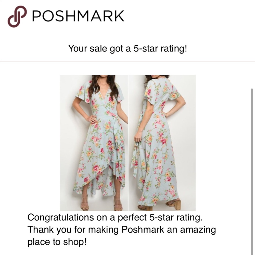 #52 FLORAL PRINT WRAP DRESS - Picture 9 of 9